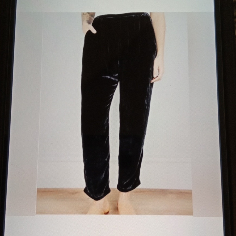 CP Shades Vintage Crushed Velvet Womens Pants Lagenlook Dark Romantic  S